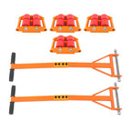 4 Pcs Machinery Skates Dolly With Handle 360�� Rotation 6T/13200Lbs Heavy Duty