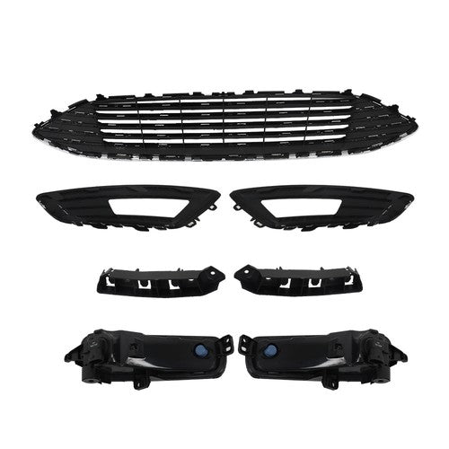 Front Bumper Cover+Upper Grille+Fog Light For Ford Focus 2015-2018 Plastic
