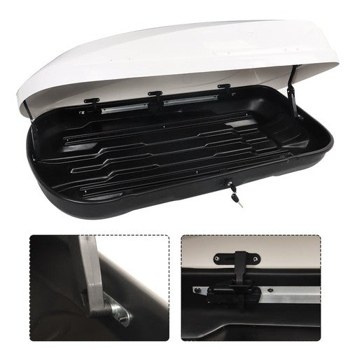 New 14 ft³ ABS Car Roof Top Box Cargo Luggage Carrier 2 Locks Toolless Install