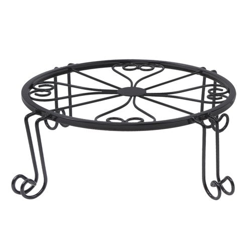 2 Pack 10" 12" Metal Plant Stands Outdoor Indoor Round Pot Stand Rustproof Black