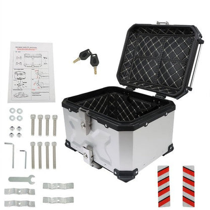 Motorcycle Aluminum Trunk Rear Top Case Luggage Tour Tail Tool Box Lock 45L NEW