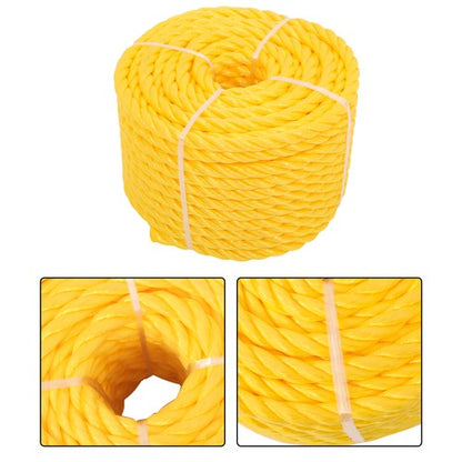 1/2in x 100 Feet 3 Stranded Orange Yellow Polypropylene Braided Rope