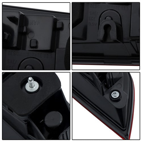 Rear Inner Chrome For 2016-2018 Honda Pilot Tail Light Red Right Passenger Side