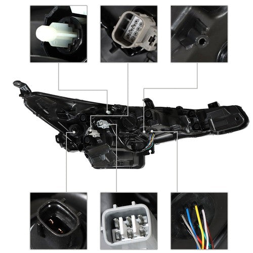 Left+Right Side Headlights Headlamps Black Housing For Toyota Corolla 2020 2021