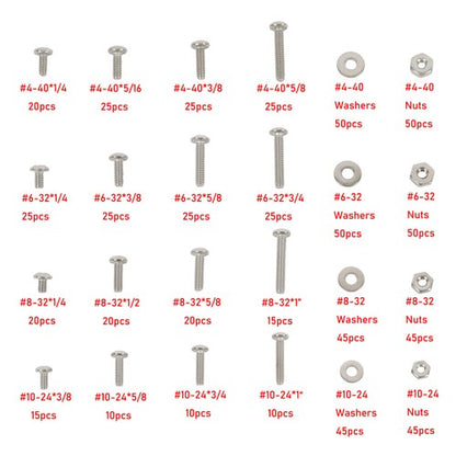 700 Pack Stainless Steel nut and bolt combination kit 4-40#6-32#8-32#10-24