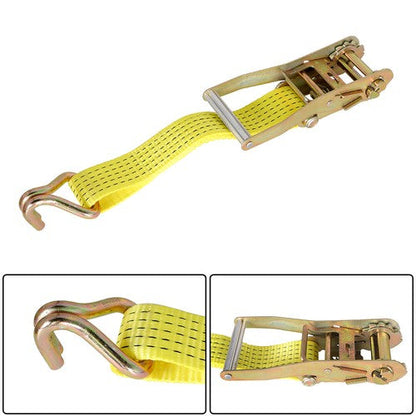 6-Pack 2" x 15' 5000 lbs Ratchet Straps With J Hook Heavy Duty Tie Downs