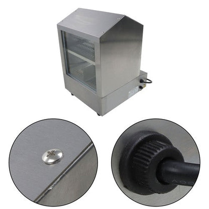 27L Hot Dog Machine Hot Dog Steamer with Bun Warmer 500W 175 Hotdogs 40 Buns