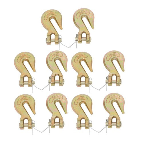 10 Pack 5/16 Inch G70 Clevis Grab Hooks Chain Hooks - 5400lbs Working Load Limit