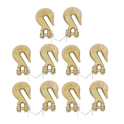 10 Pack 5/16 Inch G70 Clevis Grab Hooks Chain Hooks - 5400lbs Working Load Limit