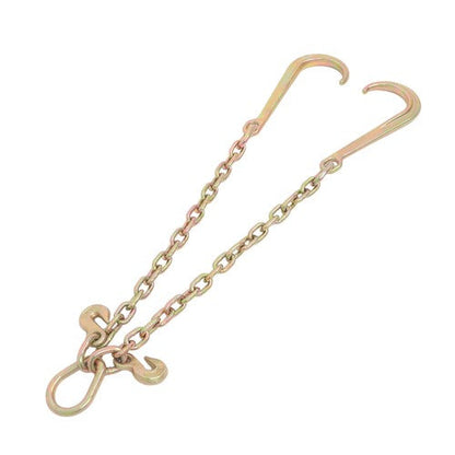 3/8in*2ft G80 Chain Double Limb Hook Chain Working Load 7100lbs 15IN J Hooks