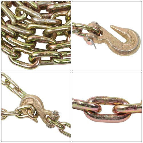 W/Clevis Hooks Transportation Bundle Chain Steel Gold 4900lbs G80 5/16in×12ft