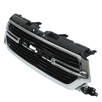 W/Chrome Grille Front Grill Glossy Black New For Dodge Ram 1500 2019 2020-2022