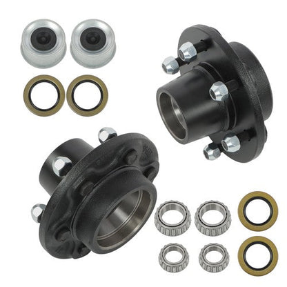 New 2 Sets 6-Lug 5.5" Trailer Wheel Hub Kits Fits For 6,000 lbs#42 Trailer Hubs