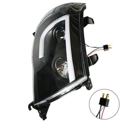 Halogen Headlights Fit For Toyota Tacoma 2005-2011 LED Tube Black Clear Lens
