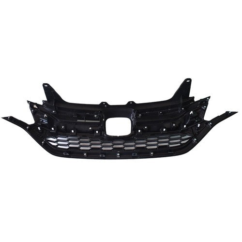 Front Grille Upper Trim & Lower Grille For Honda CRV 2015-2016 Black Plastic