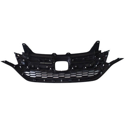 Front Grille Upper Trim & Lower Grille For Honda CRV 2015-2016 Black Plastic