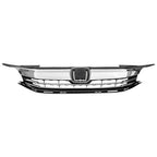 For 2016 2017 Honda Accord Sedan Front Upper/Lower Grille & LED Fog Lights Set