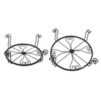 2 Pack 10" 12" Metal Plant Stands Outdoor Indoor Round Pot Stand Rustproof Black