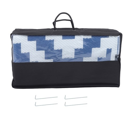 8x10FT Waterproof Foldable Outdoor Plastic Navy Blue White Carpet