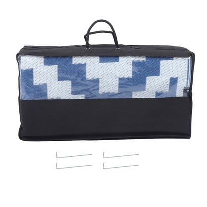 8x10FT Waterproof Foldable Outdoor Plastic Navy Blue White Carpet