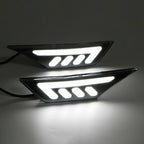 Black LED Front Bumper Side Marker Light Turn Signal For 2016-2021 Honda Civic