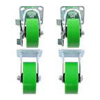 4 sets of 5' heavy-duty casters 2 side brakes and 2 straight wheels 4000lbs