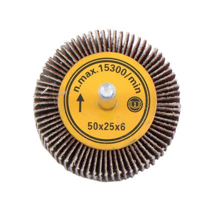 Aluminum Oxide Shank Mounted Flap Wheels, 2" x 1" x 1/4", 120 Grit - 5 Pack