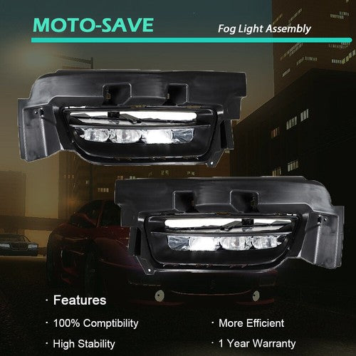 LED Fog Lamps Assembly w/ Switch+Wiring+Cover For Dodge Charger 15-17 LH+RH