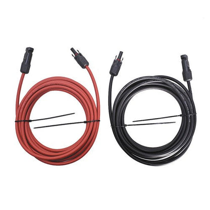 1 Pair 12AWG Black + Red Solar Panel Extension Cable Wire Connector