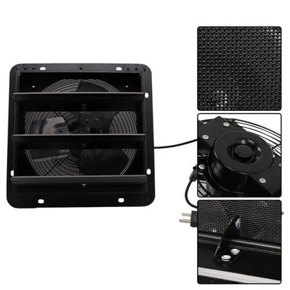 Wall Mounted 10" Shutter Exhaust Fan With Switch & Insect Mesh Low Noise 980 CFM