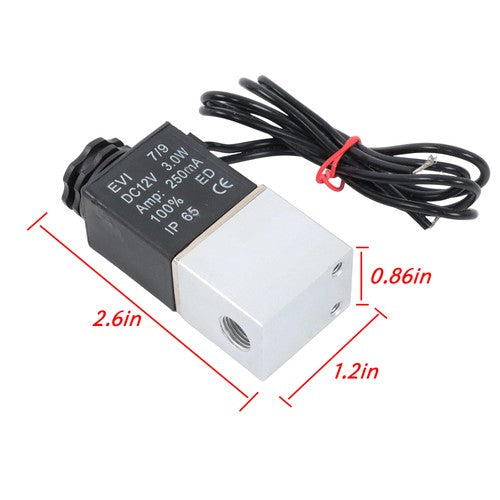 2PCS 1/4" Fast Response Electric Air Water Solenoid Valve 12V DC Normally Closed