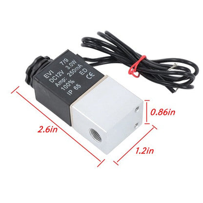 2PCS 1/4" Fast Response Electric Air Water Solenoid Valve 12V DC Normally Closed