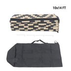 10x14 ft Waterproof Outdoor Rug Outdoor Plastic Straw Rug Carpet Black & Beige