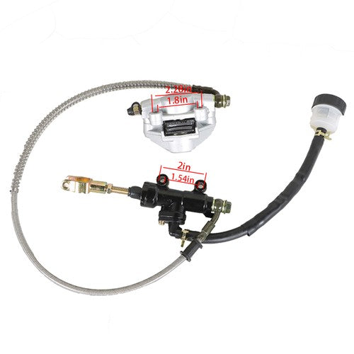 Rear Hydraulic Brake Assembly Caliper Master Cylinder For Go Kart Golf Cart ATV