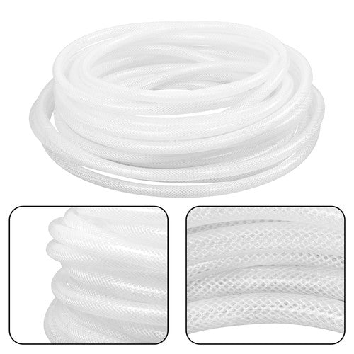 Plastic Vinyl Tubing 50 ft High Pressure Clear Braided Hose 1/4" ID × 7/16" OD