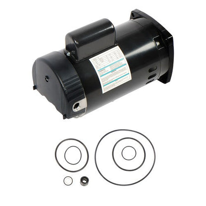 1HP B2848 B848 Single Speed Pool Pump Motor W/GO-KIT-32 Y56Y Frame Square Flange
