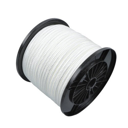 3/8 Inch Nylon Rope 250 Foot Sturdy Spool Nylon Solid Braid Rope White