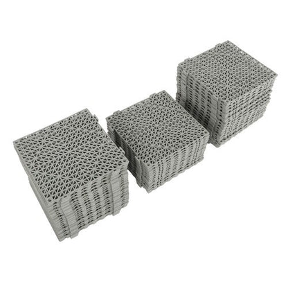 55PCS 12 x 12in Interlocking Drainage Floor Tiles Modular Interlocking Tile Gray