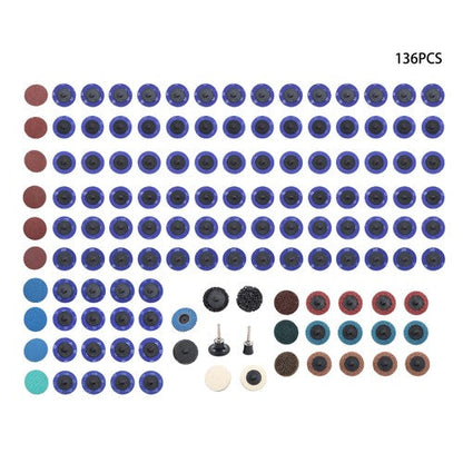 136 Pack Sanding Discs Set 2 inch Quick Change Discs with 1/4 inch Holder