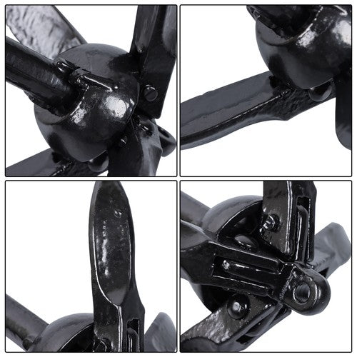 2-Pack Folding Anchor Set 0.7kg Black For Grapnel Boat Marine Kayak