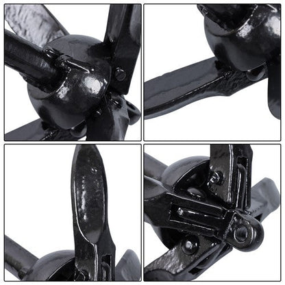 2-Pack Folding Anchor Set 0.7kg Black For Grapnel Boat Marine Kayak