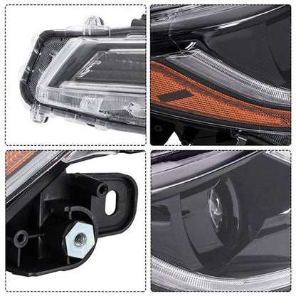Black For Toyota Corolla 2023-2024 Pair LED Clear Headlights&Front Lower Grill