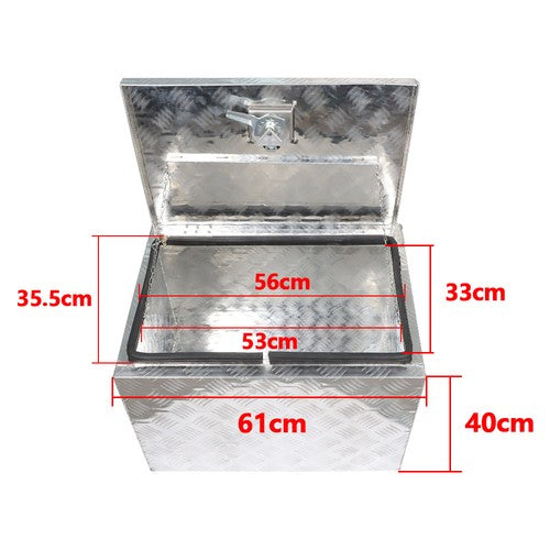 24" ×17"×18" Truck Under Bed Tool Box Underbody Storage Pickup Trailer w/ Lock