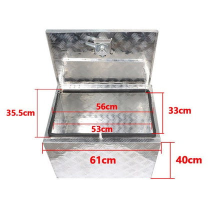 24" ×17"×18" Truck Under Bed Tool Box Underbody Storage Pickup Trailer w/ Lock