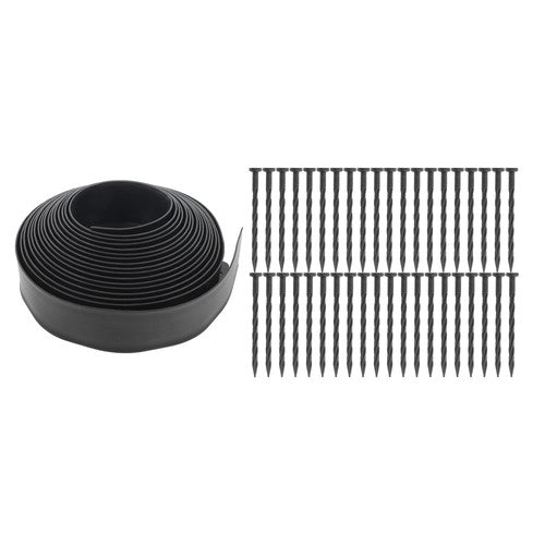 No Dig Lawn Border L-shaped Lawn Garden Edging Kit With Anchoring Spikes Plastic