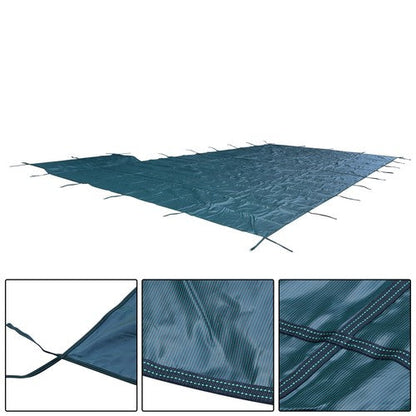 Inground Pool Safety Cover Fits 18 x 36ft With Right Steps Mesh Solid