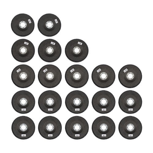 20 PCS T29 Flap Discs 4.5" x 7/8" 40/60/80/120 Grit Angle Grinder Sanding Disc