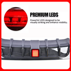 Rear Bumper Black Diffuser Lip W/LED Brake DRL Light For 2018-2023 Infiniti Q50
