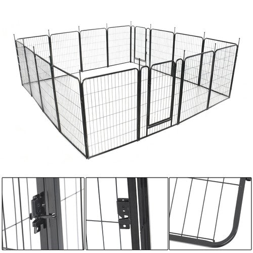 16 Panels 40 x 27 inch Dog Playpen Crate Fence Pet PlayPen Exercise Cage
