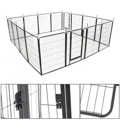 16 Panels 40 x 27 inch Dog Playpen Crate Fence Pet PlayPen Exercise Cage